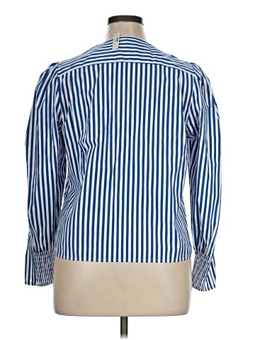 Madewell Stacked-Button V-Neck Shirt in Poplin (view 2)
