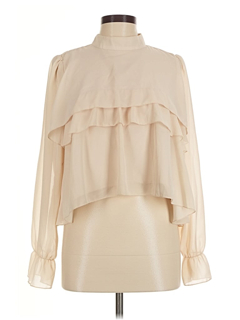 Pre-owned Unbranded Long Sleeve Blouse In Ivory
