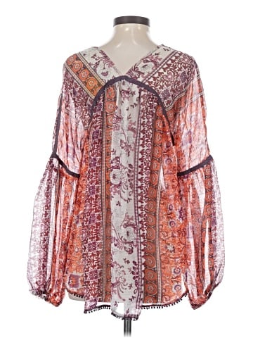 Maeve 3/4 Sleeve Silk Top (view 2)