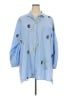 Manon Baptiste Blue 3/4 Sleeve Button-Down Shirt Size 56 - photo 1