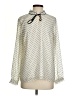 Talbots Outlet 100% Polyester Polka Dots Ivory Long Sleeve Blouse Size S - photo 1