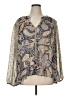 Torrid 100% Polyester Paisley Silver 3/4 Sleeve Blouse Size 1X Plus (1) - photo 1