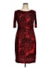 Connected Apparel Print Red Cocktail Dress Size 14 - photo 1