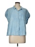 Old Navy 100% Cotton Blue Short Sleeve Button-Down Shirt Size L - photo 1