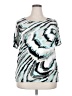 JM Collection Animal Print Teal Short Sleeve T-Shirt Size 2X - photo 1