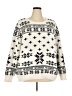 Barefoot Dreams Cozychic Lite 100% Polyester Stars Ivory Pullover Sweater Size 2X - photo 1