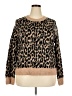 J.Crew Factory Store Animal Print Brown Pullover Sweater Size XXL - photo 1