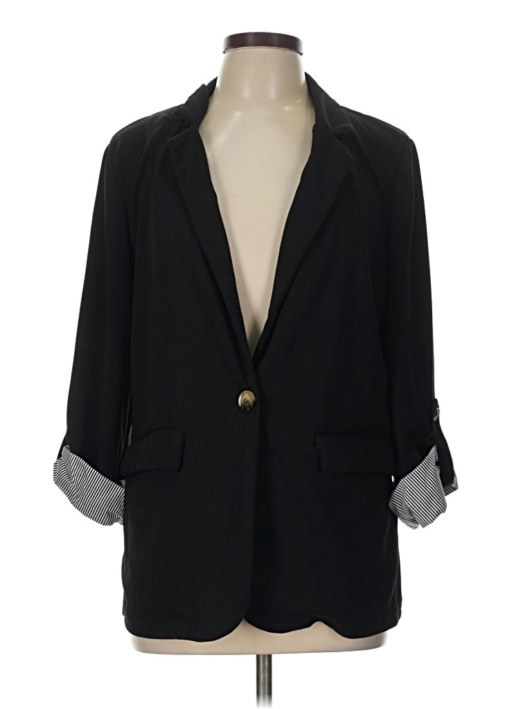 Pre-owned Shein Blazer Jacket In Black