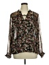 MNG Floral Black Long Sleeve Blouse Size 16 - photo 1