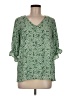 Well Worn 100% Recycled Polyester Green 3/4 Sleeve Blouse Size M - photo 1