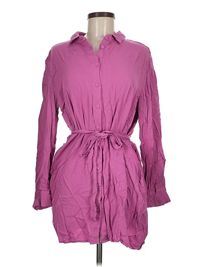 Pre-owned Davi & Dani Long Sleeve Blouse In Purple