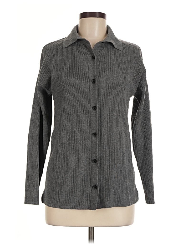Pre-owned Saks Fifth Avenue Cardigan Sweater In Gray