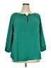 Crescent Green Teal 3/4 Sleeve Blouse Size 2X - photo 1