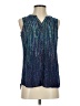 Apt. 9 100% Polyester Blue Sleeveless Blouse Size XS - photo 1