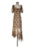 MARCHESA notte 100% Polyester Floral Brown Tan Cocktail Dress Size 4 - photo 1