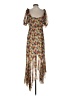MARCHESA notte 100% Polyester Floral Brown Tan Cocktail Dress Size 4 - photo 2