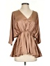 Glam Tan 3/4 Sleeve Blouse Size S - photo 1