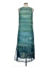 Gabrielle 100% Polyester Tie-dye Teal Cocktail Dress Size 14 - photo 2