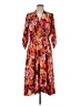 Perceptions Print Orange Casual Dress Size M - photo 1
