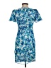 DKNY 100% Polyester Print Blue Cocktail Dress Size 2 (petite) - photo 2