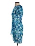 DKNY 100% Polyester Print Blue Cocktail Dress Size 2 (petite) - photo 5
