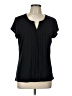 Roz & Ali Black Short Sleeve Blouse Size L - photo 1