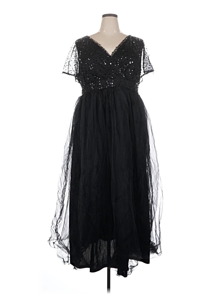 Pre-owned Unbranded Cocktail Dress In Black