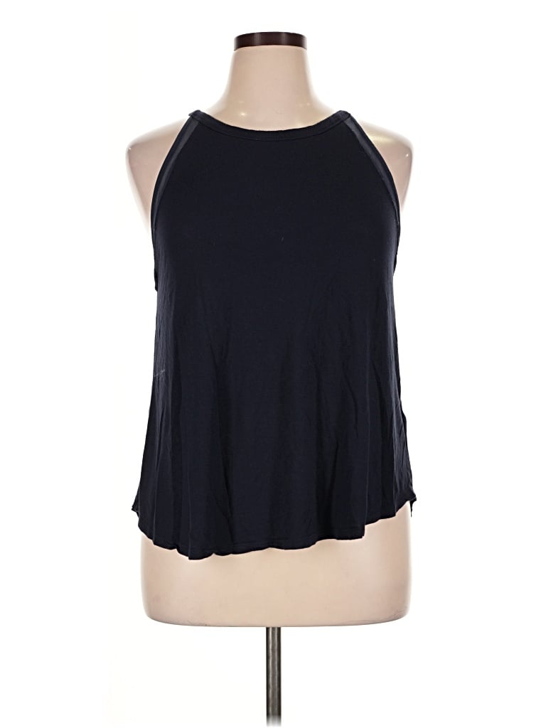 Pre-owned Dkny Tank Top Blue Halter Neckline Tops