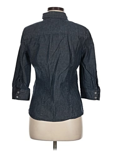 New York & Company 3/4 Sleeve Button-Down Shirt (view 2)