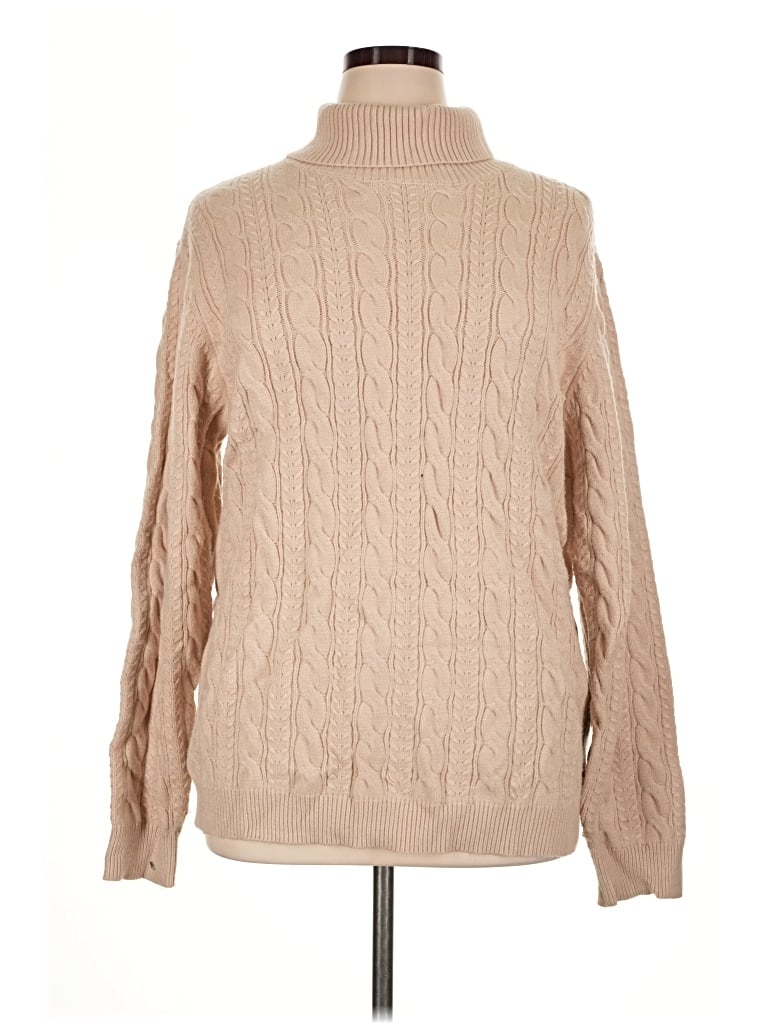 Pre-owned Tahari Turtleneck Sweater In Tan