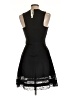 Aqua Solid Black Cocktail Dress Size L - photo 2