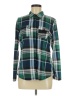New York Laundry 100% Polyester Plaid Green Long Sleeve Blouse Size M - photo 1