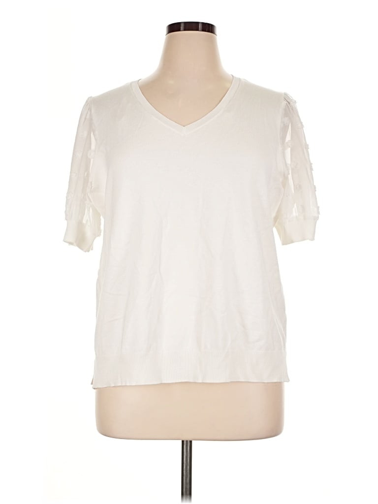 Pre-owned Adrianna Papell Sweater Vest In Ivory