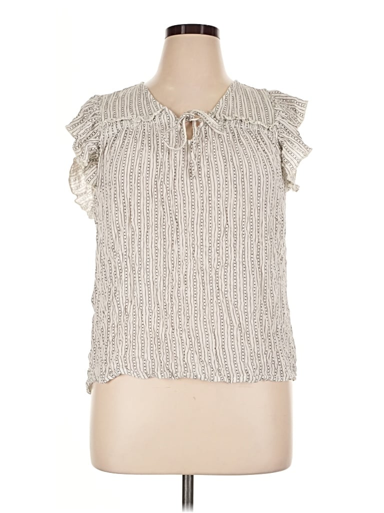 Pre-owned Old Navy Short Sleeve Blouse In Silver