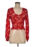 Intermix 100% Silk Red Long Sleeve Silk Top Size 6 - photo 1