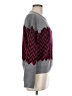 Minnie Rose 100% Merino Extra Fine Wool Chevron-herringbone Gray Wool Pullover Sweater Size M - photo 4