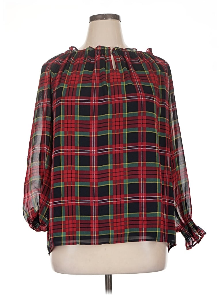 Pre-owned Talbots 3/4 Sleeve Blouse In Red