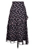 Joie 100% Silk Floral Black Silk Skirt Size 0 - photo 2
