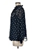 Ann Taylor LOFT Polka Dots Blue Long Sleeve Blouse Size M - photo 5