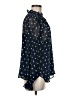 Ann Taylor LOFT Polka Dots Blue Long Sleeve Blouse Size M - photo 4