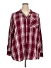 Evri Plaid Burgundy Long Sleeve Button-Down Shirt Size 2X - photo 1