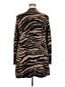 JM Collection Animal Print Zebra Print Multi Color Brown Cardigan Size 2X - photo 2