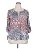Como Vintage 100% Polyester Blue 3/4 Sleeve Blouse Size XXL - photo 1
