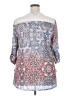 Como Vintage 100% Polyester Blue 3/4 Sleeve Blouse Size XXL - photo 2