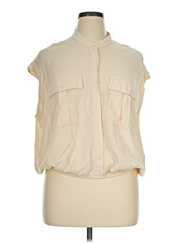 Express Sleeveless Button-Down Shirt (view 1)