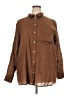 Gap 100% Linen Brown Long Sleeve Button-Down Shirt Size XXL - photo 1