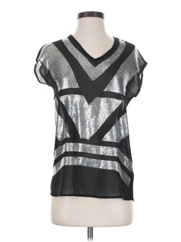 Black Saks Fifth Avenue Short Sleeve Top (view 1)