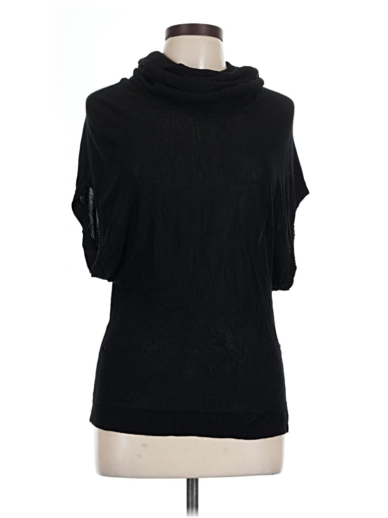 Pre-owned Unbranded Short Sleeve Top Black Cowl Neck Tops