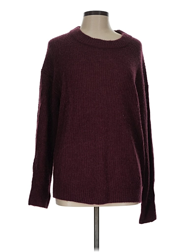 Pre-owned Everlane Wool Pullover Sweater In Burgundy