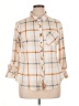 No Comment Plaid Tan 3/4 Sleeve Button-Down Shirt Size 1X - photo 1